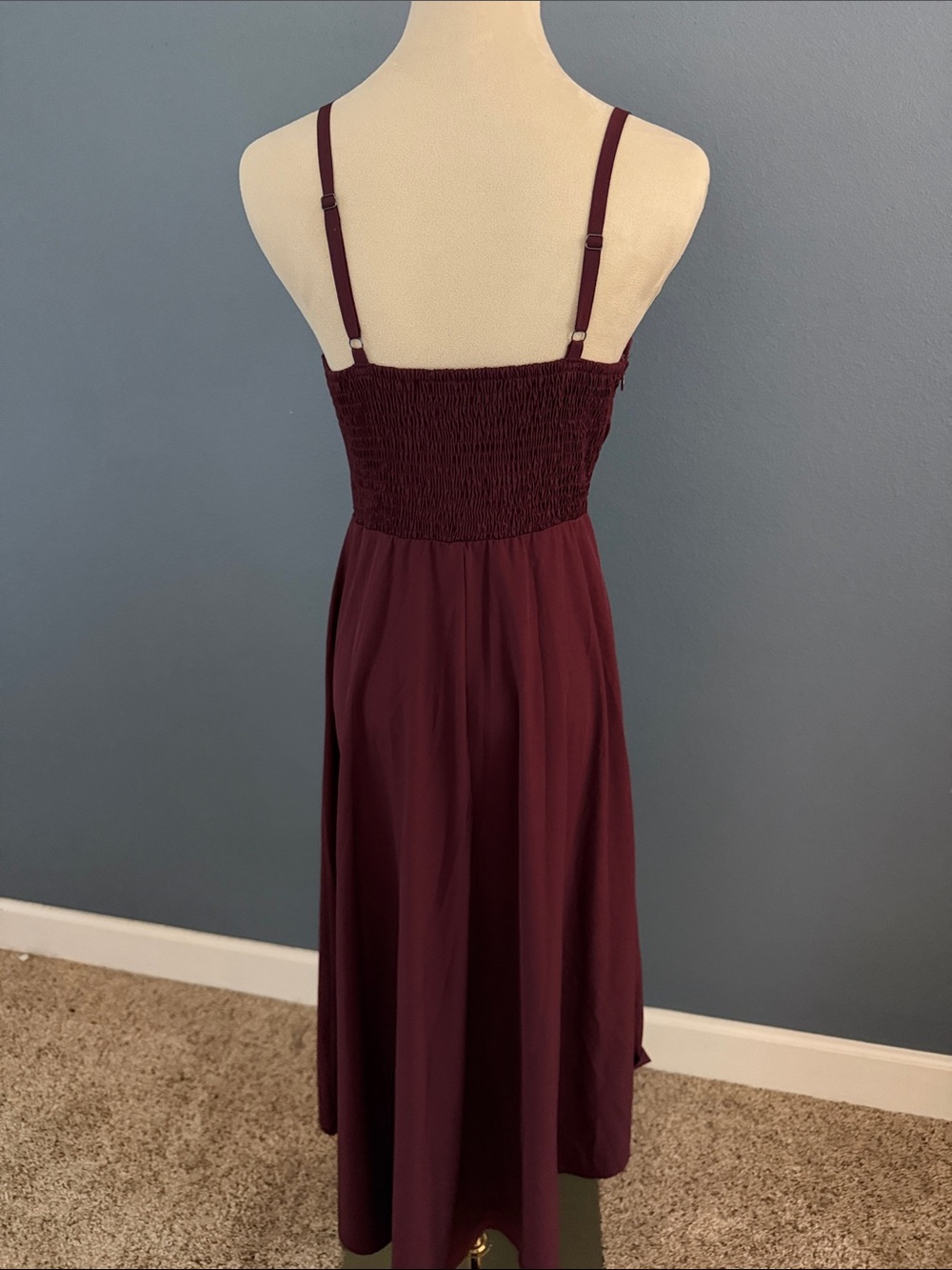 HALARA Red Asymmetrical Ruffled Sundress - Picture 3 of 4